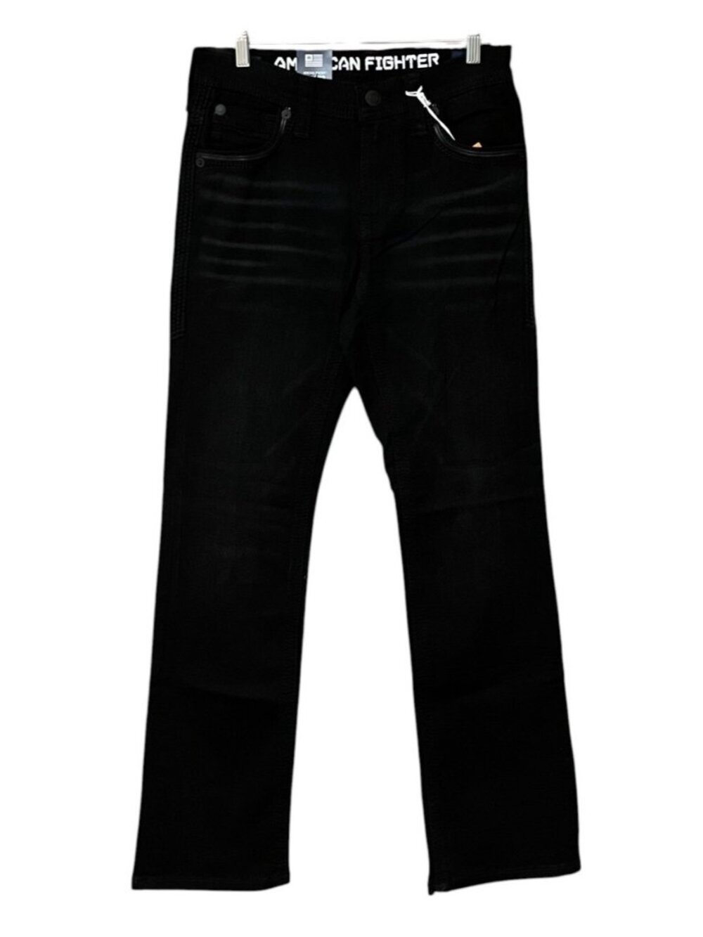 American Fighter Heritage Bootcut Jeans Men 28x32 Black Low Rise Embroidered NWT